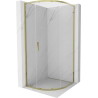 Mexen Exo-S kabina prysznicowa półokrągła rozsuwana 80 x 80 cm, transparent, złota - 8131-080-080-50-00