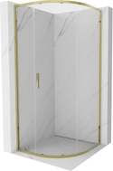 Mexen Exo-S kabina prysznicowa półokrągła rozsuwana 80 x 80 cm, transparent, złota - 8131-080-080-50-00