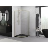 Mexen Exo-S kabina prysznicowa półokrągła rozsuwana 80 x 80 cm, transparent, złota - 8131-080-080-50-00