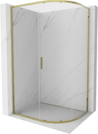 Mexen Exo-S kabina prysznicowa półokrągła asymetryczna rozsuwana 120 x 90 cm, transparent, złota - 8131-120-090-50-00