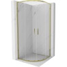 Mexen Exo-S Duo kabina prysznicowa półokrągła rozsuwana 80 x 80 cm, transparent, złota - 8132-080-080-50-00