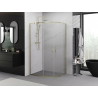 Mexen Exo-S Duo kabina prysznicowa półokrągła rozsuwana 90 x 80 cm, transparent, złota - 8132-090-080-50-00