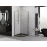 Mexen Exo-S Duo kabina prysznicowa półokrągła rozsuwana 90 x 90 cm, transparent, złota - 8132-090-090-50-00