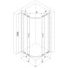 Mexen Exo kabina prysznicowa półokrągła rozsuwana 100 x 90 cm, transparent, złota - 8132-100-090-50-00