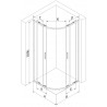 Mexen Exo-S Duo kabina prysznicowa półokrągła rozsuwana 120 x 90 cm, transparent, złota - 8132-120-090-50-00