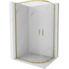 Mexen Exo-S Duo kabina prysznicowa półokrągła rozsuwana 120 x 90 cm, transparent, złota - 8132-120-090-50-00