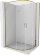Mexen Exo-S Duo kabina prysznicowa półokrągła rozsuwana 120 x 90 cm, transparent, złota - 8132-120-090-50-00