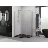 Mexen Exo-S Duo kabina prysznicowa półokrągła rozsuwana 120 x 90 cm, transparent, złota - 8132-120-090-50-00