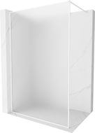 Mexen Kioto-F ścianka prysznicowa Walk-in z ramką 130 x 202 cm, szron 8 mm, biała - 800-130-104-20-30