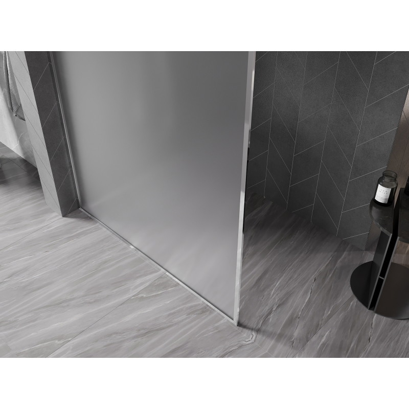 Mexen Kioto-F ścianka prysznicowa Walk-in z ramką 120 x 202 cm, szron 8 mm, chrom - 800-120-104-01-30