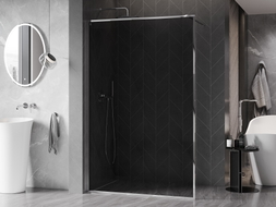 Mexen Kioto-F ścianka prysznicowa Walk-in z ramką 140 x 202 cm, grafit 8 mm, chrom - 800-140-104-01-40