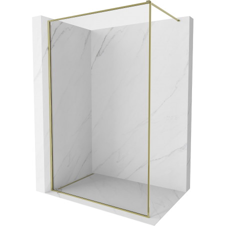 Mexen Kioto-F ścianka prysznicowa Walk-in z ramką 50 x 202 cm, transparent 8 mm, złota - 800-050-104-50-00
