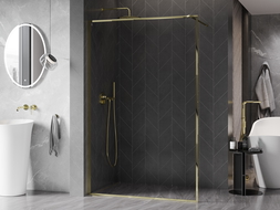 Mexen Kioto-F ścianka prysznicowa Walk-in z ramką 60 x 202 cm, transparent 8 mm, złota - 800-060-104-50-00