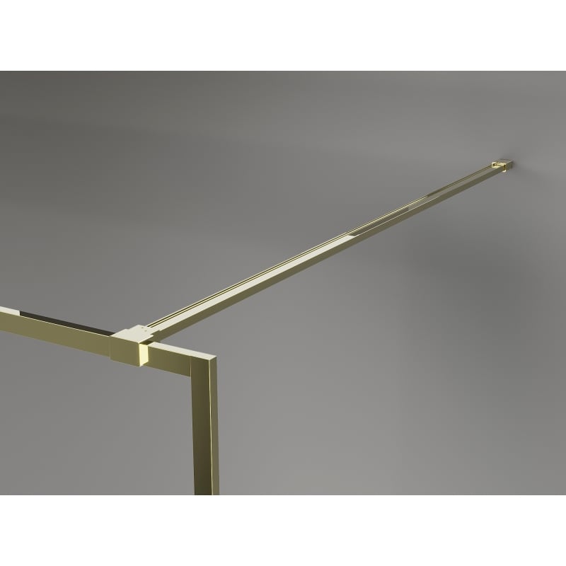 Mexen Kioto-F ścianka prysznicowa Walk-in z ramką 85 x 202 cm, transparent 8 mm, złota - 800-085-104-50-00