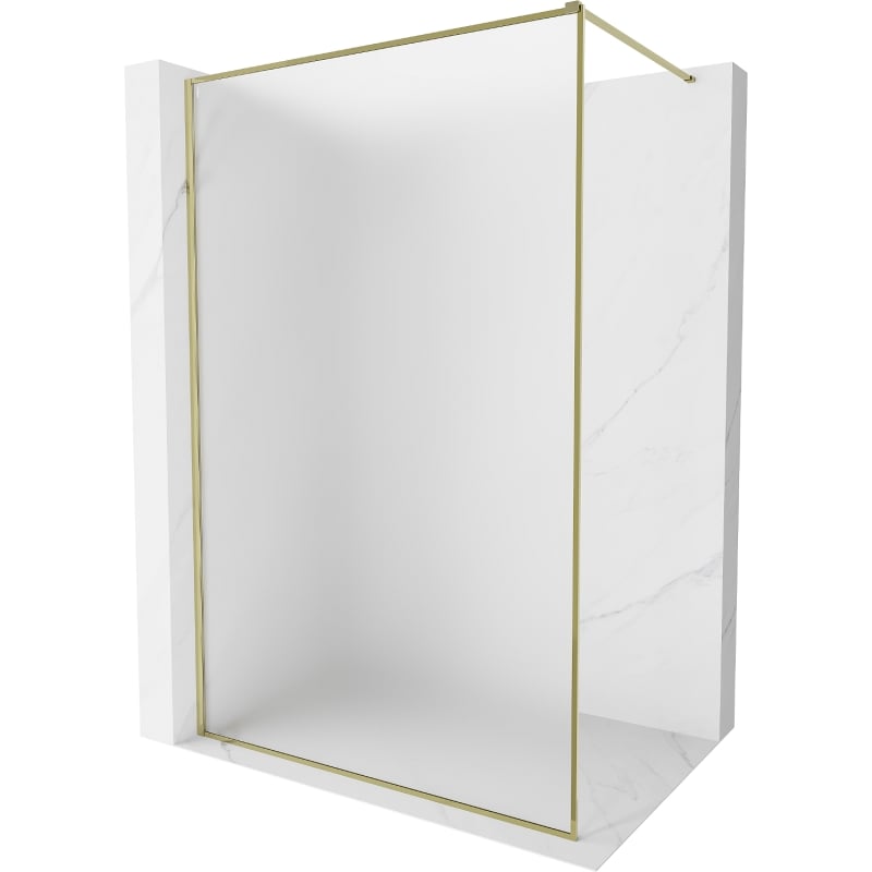 Mexen Kioto-F ścianka prysznicowa Walk-in z ramką 100 x 202 cm, szron 8 mm, złota - 800-100-104-50-30