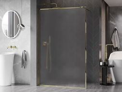 Mexen Kioto-F ścianka prysznicowa Walk-in z ramką 100 x 202 cm, szron 8 mm, złota - 800-100-104-50-30