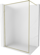 Mexen Kioto-F ścianka prysznicowa Walk-in z ramką 130 x 202 cm, szron 8 mm, złota - 800-130-104-50-30