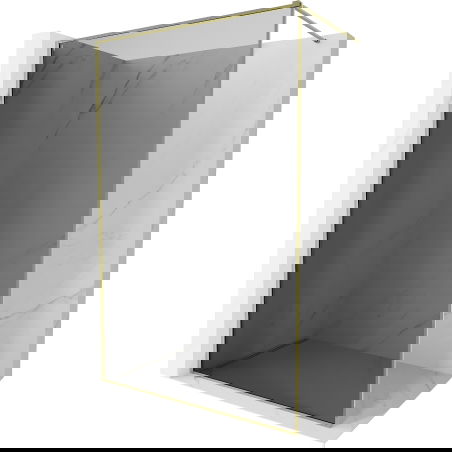Mexen Kioto-F ścianka prysznicowa Walk-in z ramką 70 x 202 cm, grafit 8 mm, złota - 800-070-104-50-40