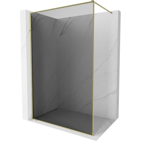 Mexen Kioto-F ścianka prysznicowa Walk-in z ramką 90 x 202 cm, grafit 8 mm, złota - 800-090-104-50-40
