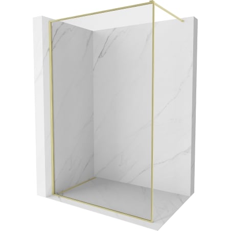 Mexen Kioto-F ścianka prysznicowa Walk-in z ramką 120 x 202 cm, transparent 8 mm, złota szczotkowana - 800-120-104-55-00
