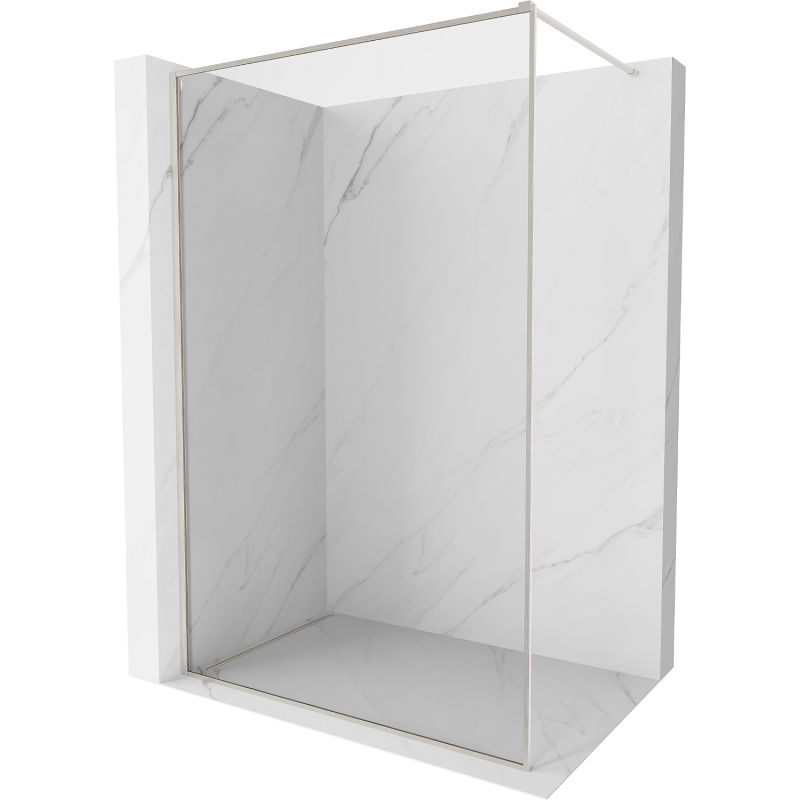 Mexen Kioto-F ścianka prysznicowa Walk-in z ramką 85 x 202 cm, transparent 8 mm, nikiel szczotkowany - 800-085-104-97-00
