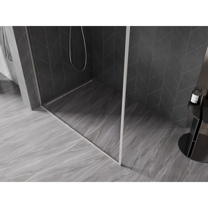 Mexen Kioto-F ścianka prysznicowa Walk-in z ramką 95 x 202 cm, transparent 8 mm, nikiel szczotkowany - 800-095-104-97-00