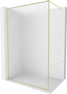 Mexen Kioto-F ścianka prysznicowa Walk-in z ramką 110 x 202 cm, szron 8 mm, złota szczotkowana - 800-110-104-55-30