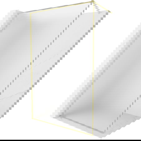 Mexen Kioto-F ścianka prysznicowa Walk-in z ramką 120 x 202 cm, szron 8 mm, złota szczotkowana - 800-120-104-55-30