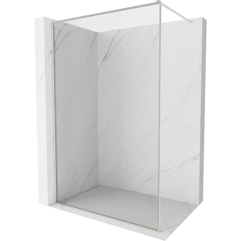 Mexen Kioto-F ścianka prysznicowa Walk-in z ramką 160 x 202 cm, transparent 8 mm, nikiel szczotkowany - 800-160-104-97-00