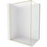 Mexen Kioto-F ścianka prysznicowa Walk-in z ramką 130 x 202 cm, szron 8 mm, złota szczotkowana - 800-130-104-55-30