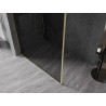 Mexen Kioto-F ścianka prysznicowa Walk-in z ramką 100 x 202 cm, grafit 8 mm, złota szczotkowana - 800-100-104-55-40