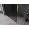 Mexen Kioto-F ścianka prysznicowa Walk-in z ramką 130 x 202 cm, grafit 8 mm, złota szczotkowana - 800-130-104-55-40