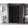 Mexen Kioto-F ścianka prysznicowa Walk-in z ramką 130 x 202 cm, grafit 8 mm, złota szczotkowana - 800-130-104-55-40