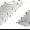 Mexen Kioto-F ścianka prysznicowa Walk-in z ramką 70 x 202 cm, transparent 8 mm, różowe złoto - 800-070-104-60-00