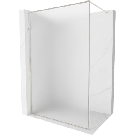 Mexen Kioto-F ścianka prysznicowa Walk-in z ramką 130 x 202 cm, szron 8 mm, nikiel szczotkowany - 800-130-104-97-30