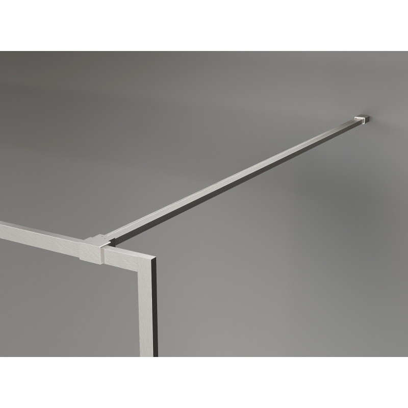 Mexen Kioto-F ścianka prysznicowa Walk-in z ramką 140 x 202 cm, grafit 8 mm, nikiel szczotkowany - 800-140-104-97-40