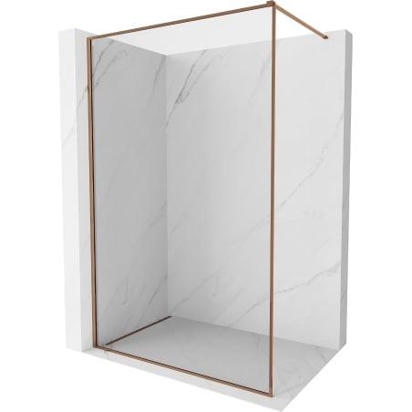 Mexen Kioto-F ścianka prysznicowa Walk-in z ramką 155 x 202 cm, transparent 8 mm, różowe złoto - 800-155-104-60-00