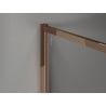 Mexen Kioto-F ścianka prysznicowa Walk-in z ramką 160 x 202 cm, transparent 8 mm, różowe złoto - 800-160-104-60-00