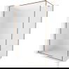 Mexen Kioto-F ścianka prysznicowa Walk-in z ramką 100 x 202 cm, szron 8 mm, różowe złoto - 800-100-104-60-30
