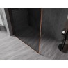Mexen Kioto-F ścianka prysznicowa Walk-in z ramką 100 x 202 cm, grafit 8 mm, różowe złoto - 800-100-104-60-40