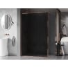 Mexen Kioto-F ścianka prysznicowa Walk-in z ramką 120 x 202 cm, grafit 8 mm, różowe złoto - 800-120-104-60-40