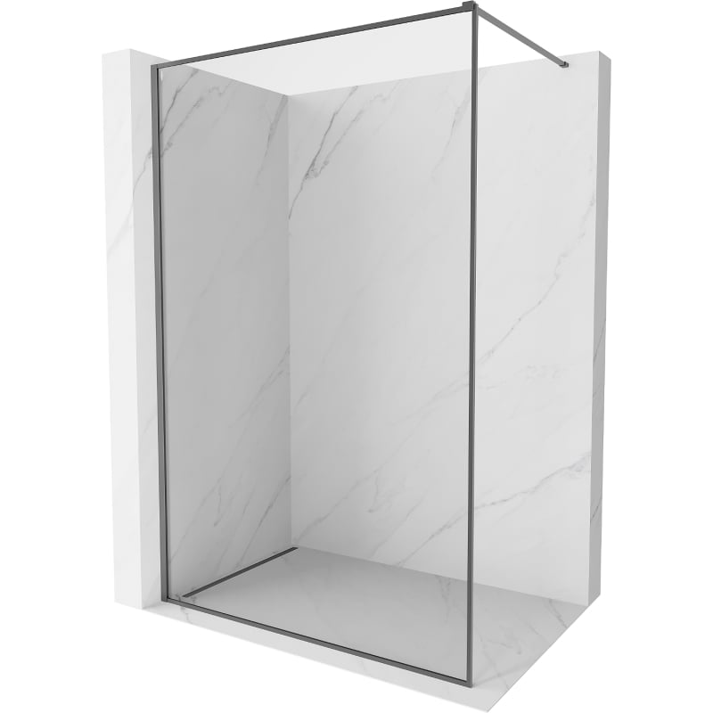 Mexen Kioto-F ścianka prysznicowa Walk-in z ramką 150 x 202 cm, transparent 8 mm, gun metal - 800-150-104-95-00