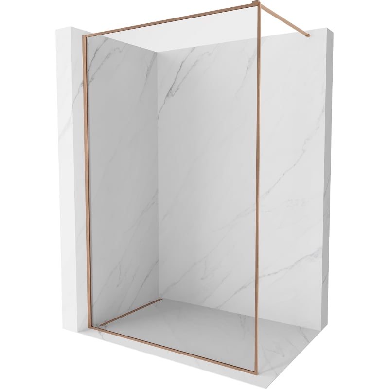 Mexen Kioto-F ścianka prysznicowa Walk-in z ramką 90 x 202 cm, transparent 8 mm, miedź szczotkowana - 800-090-104-65-00