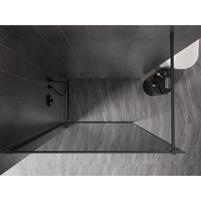Mexen Kioto-F ścianka prysznicowa Walk-in z ramką 130 x 202 cm, grafit 8 mm, gun metal - 800-130-104-95-40