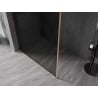 Mexen Kioto-F ścianka prysznicowa Walk-in z ramką 130 x 202 cm, grafit 8 mm, miedź szczotkowana - 800-130-104-65-40