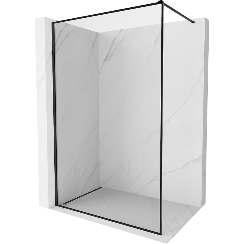 Mexen Kioto-F ścianka prysznicowa Walk-in z ramką 70 x 202 cm, transparent 8 mm, czarna - 800-070-104-70-00