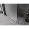 Mexen Kioto-F ścianka prysznicowa Walk-in z ramką 90 x 202 cm, szron 8 mm, czarna - 800-090-104-70-30