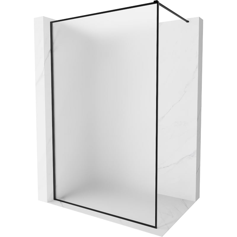 Mexen Kioto-F ścianka prysznicowa Walk-in z ramką 100 x 202 cm, szron 8 mm, czarna - 800-100-104-70-30