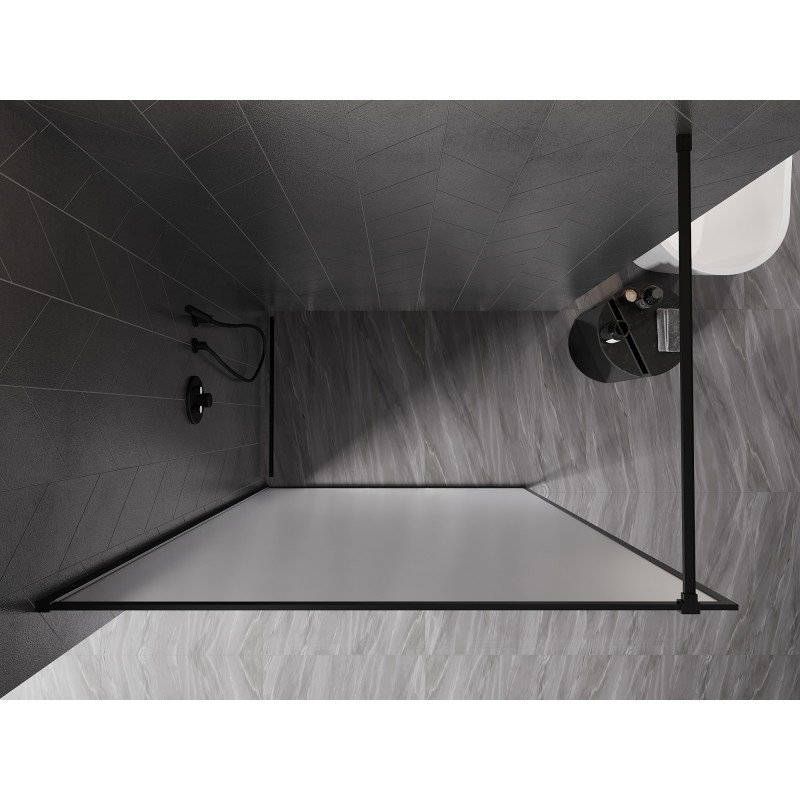 Mexen Kioto-F ścianka prysznicowa Walk-in z ramką 70 x 202 cm, szron 8 mm, czarna - 800-070-104-70-30