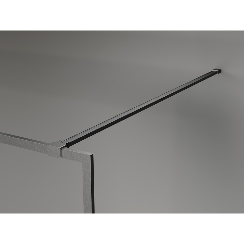 Mexen Kioto-F ścianka prysznicowa Walk-in z ramką 115 x 202 cm, transparent 8 mm, gun gray szczotkowany - 800-115-104-66-00
